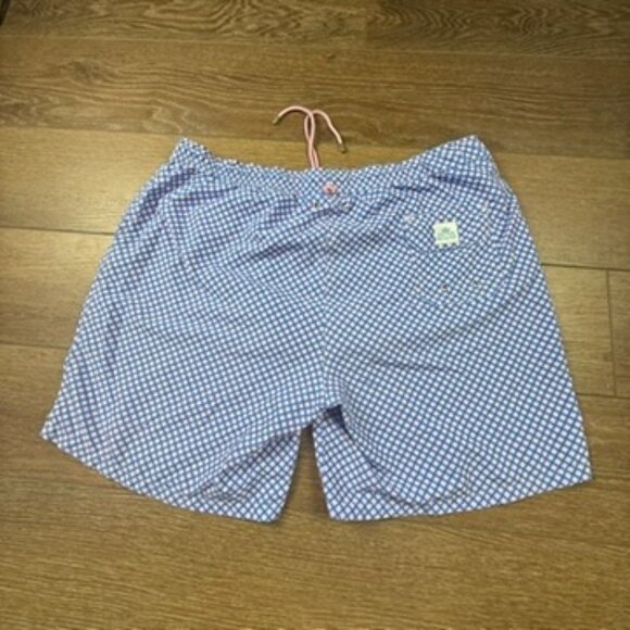 Peter Millar Men's Swim Trunks Blue Printed, Drawstring, Mesh Liner, Summer - Picture 6 of 16